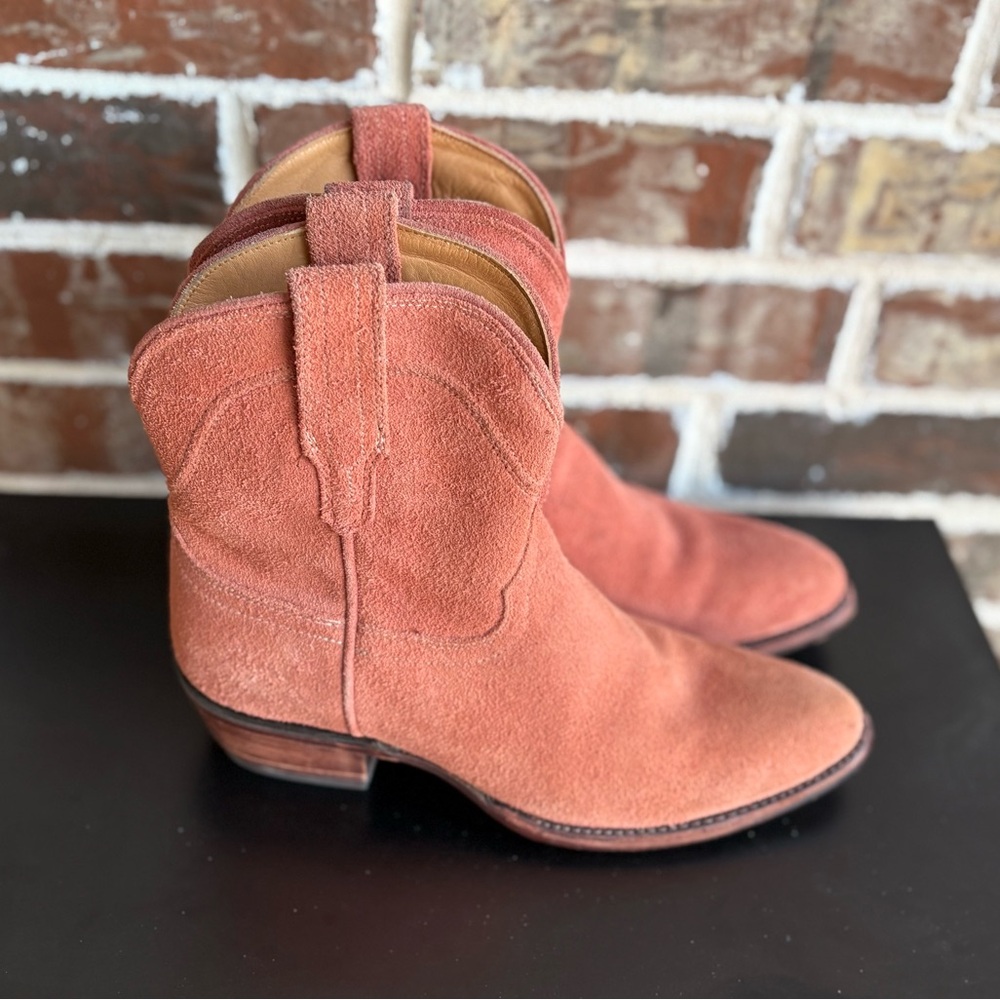 Tecovas The Lucy Cowgirl Water Resistant Suede Boots Desert Rose Size 8 - Picture 2 of 16